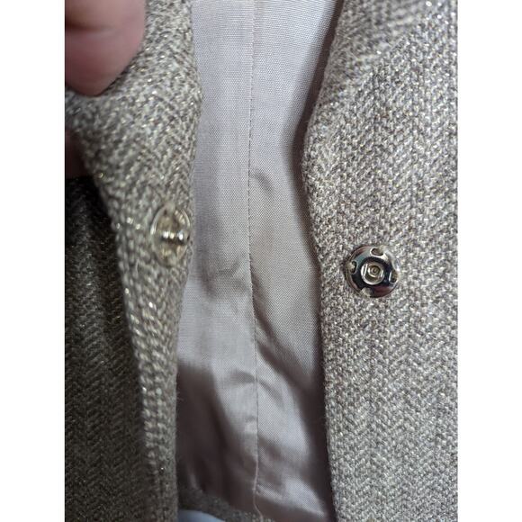 Laundry by Shelli Segal Vintage 90's Evening Suit Tweed Gold Metallic Size 8 NWT - Picture 11 of 13